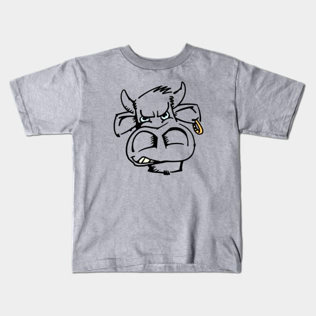 Angry Bull Kids T-Shirt by schlag.art